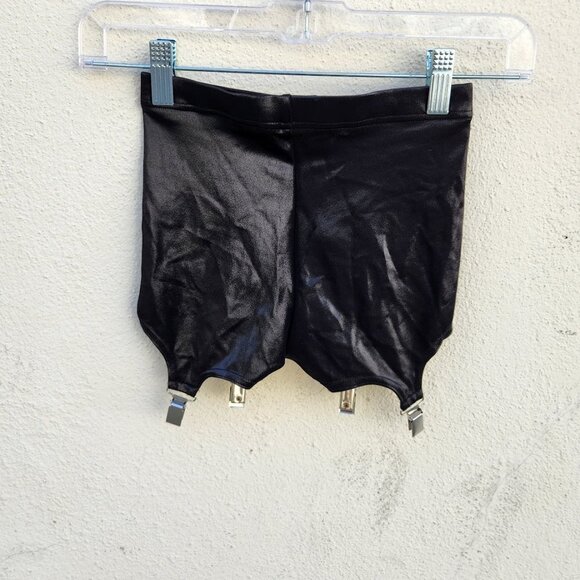 BLACKMILK Wet Look Suspender Shorts - Picture 3 of 5